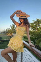 Mona - Yellow Mini Dress