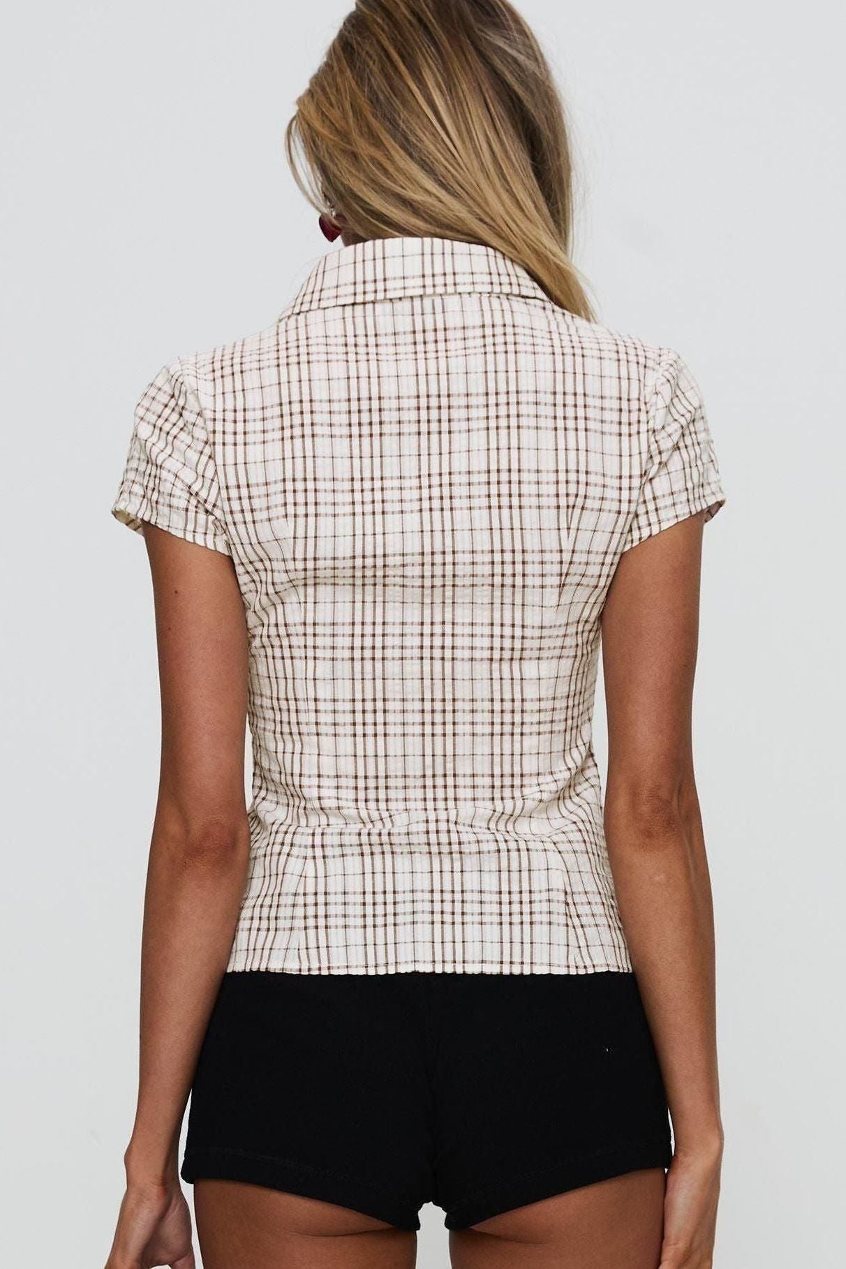 Brenda - Brown Lady Blouse