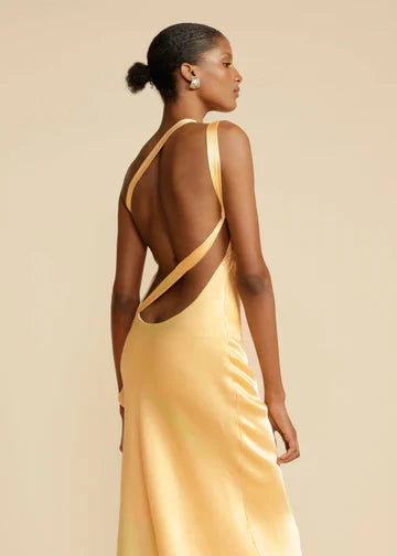 Monique - Golden Asymmetrical Gown
