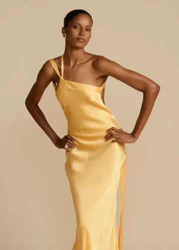 Monique - Golden Asymmetrical Gown