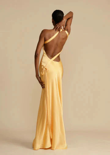 Monique - Golden Asymmetrical Gown