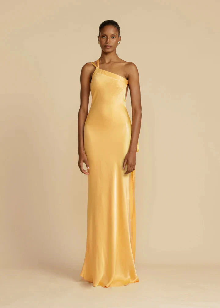 Monique - Golden Asymmetrical Gown