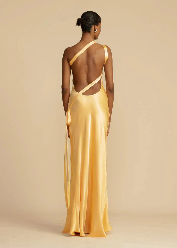 Monique - Golden Asymmetrical Gown