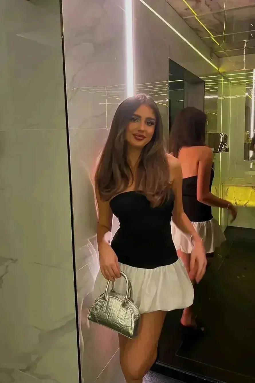 Dani - Bubble Hem Mini Dress