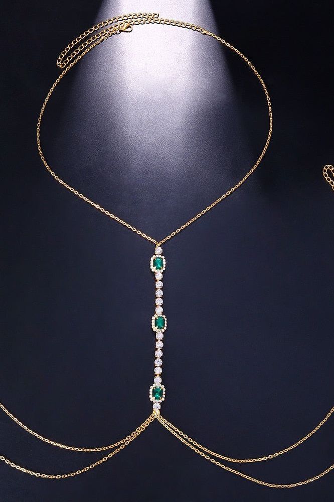 Goddess - Emerald Crystal Body Necklace