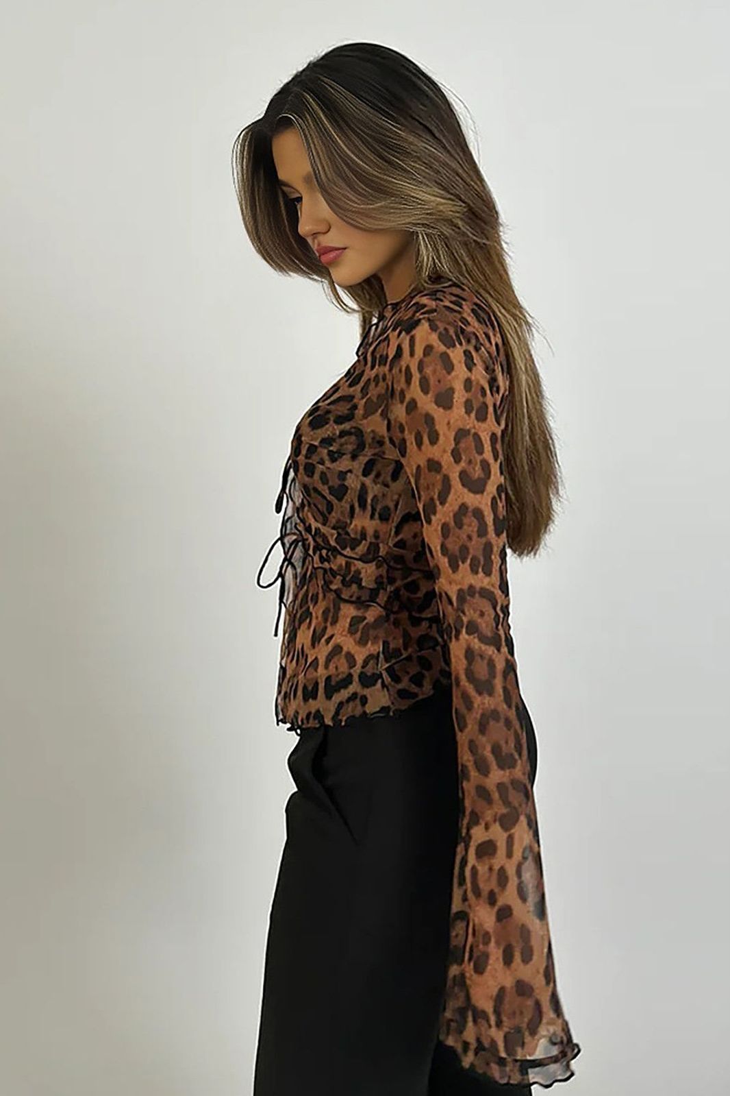 Cara - Leopard Print Knot Top