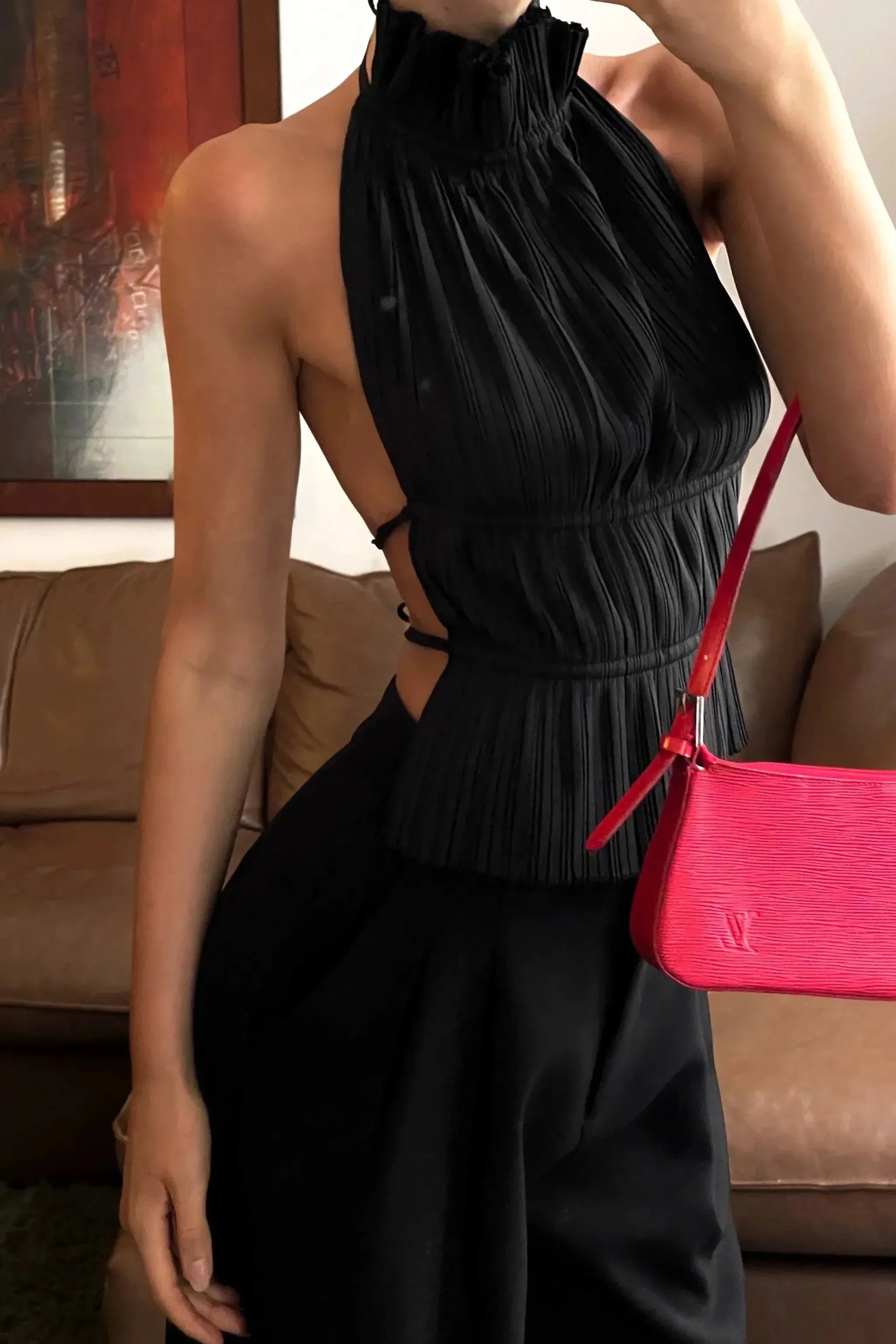 Lerah - Backless Pleated Top