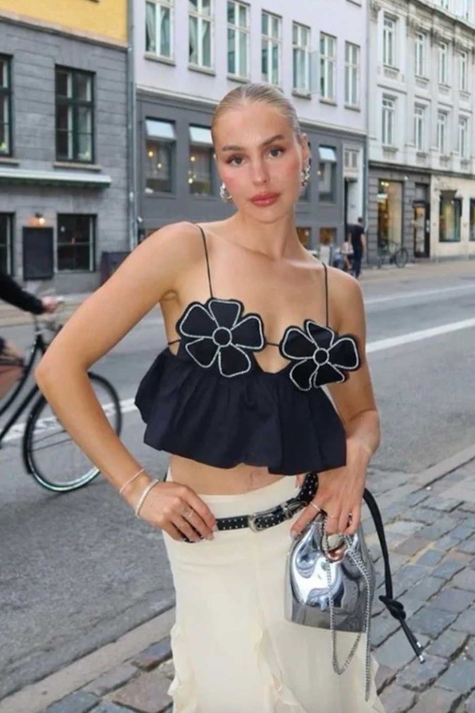 Sabrina - Rhinestone Studded Crop Top