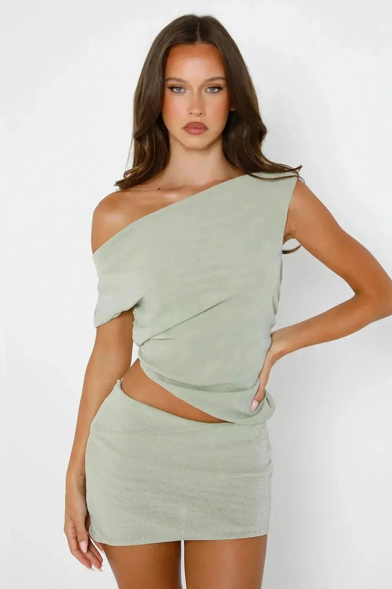Zuri - One-Shoulder Two-Piece Set