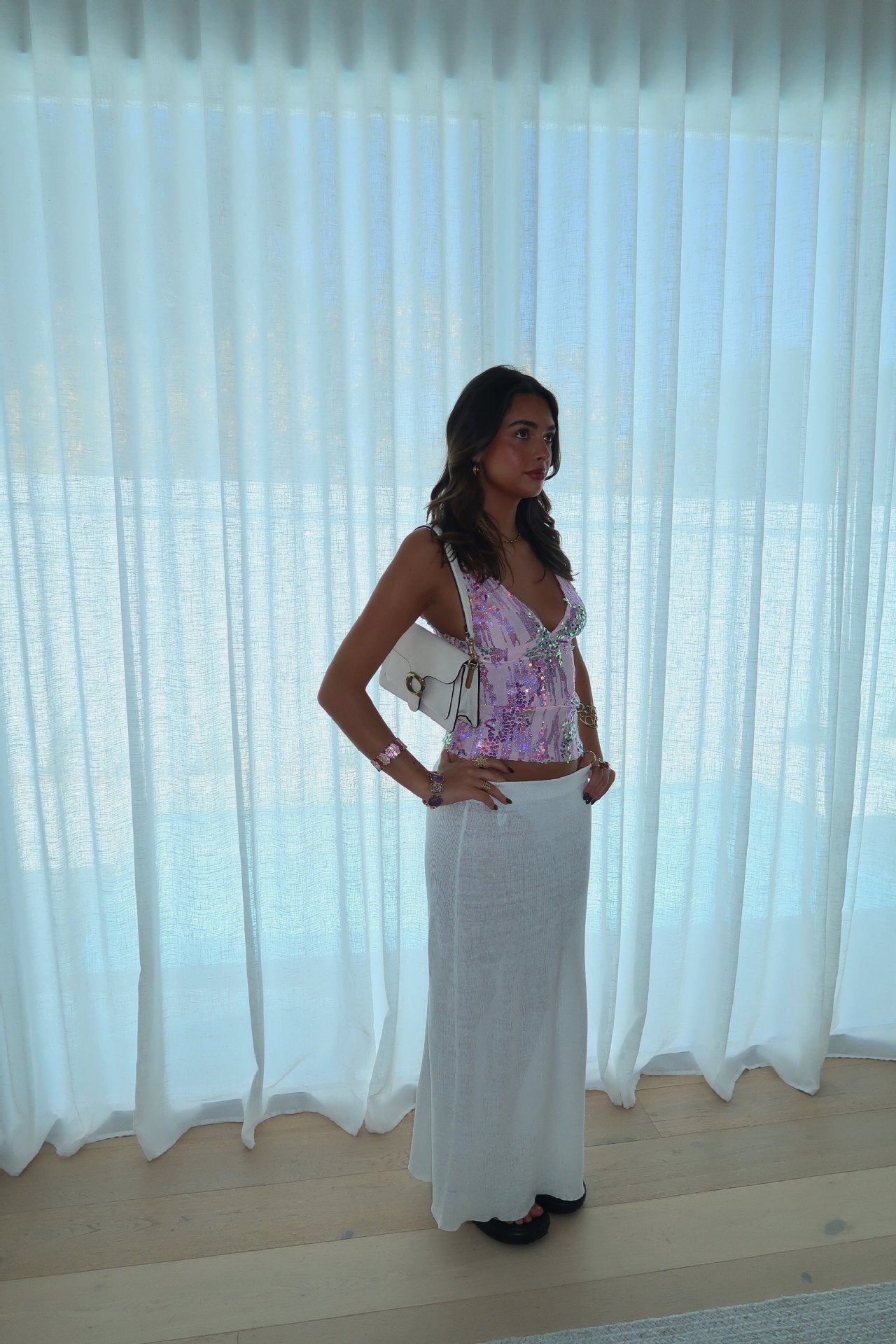 Jolie - Sequin Halter Tank Top