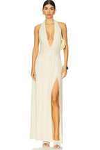 Viola - Deep V Maxi Dress
