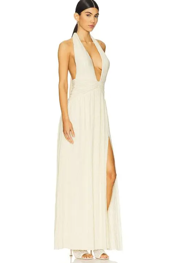 Viola - Deep V Maxi Dress