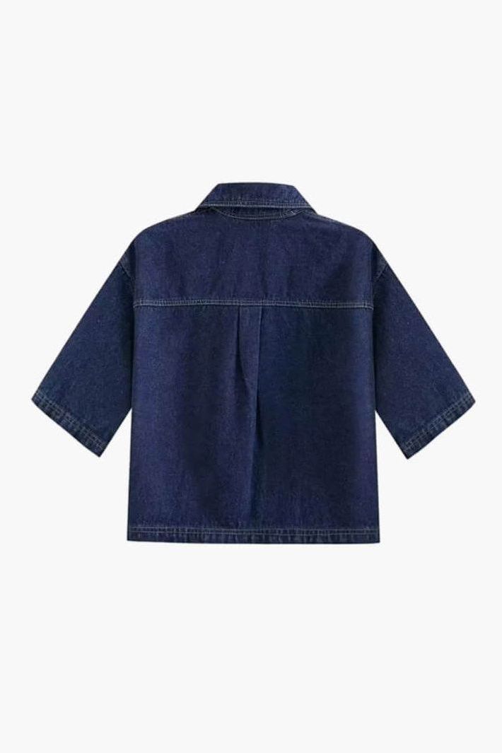 Elisa - Denim Cropped-Top & Skirt Two-Piece Set