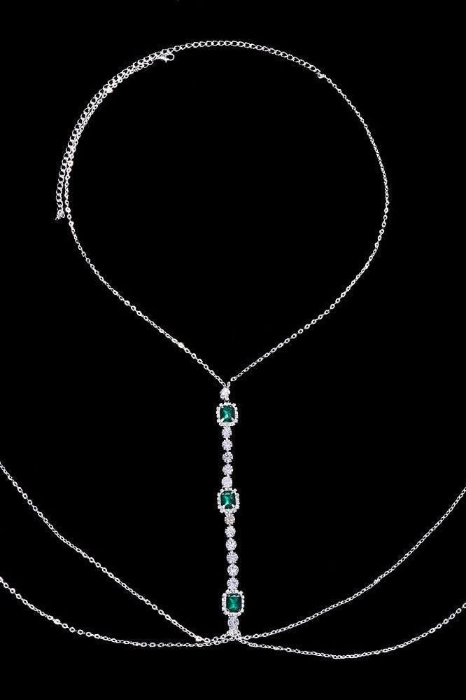 Goddess - Emerald Crystal Body Necklace