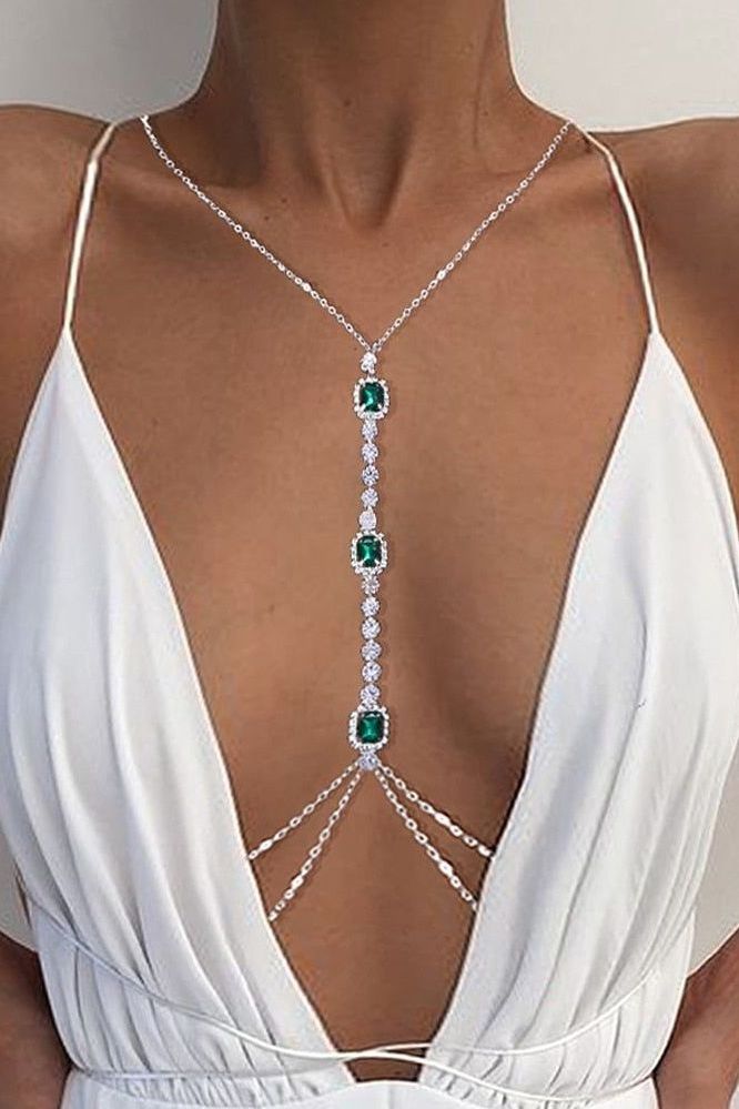 Goddess - Emerald Crystal Body Necklace
