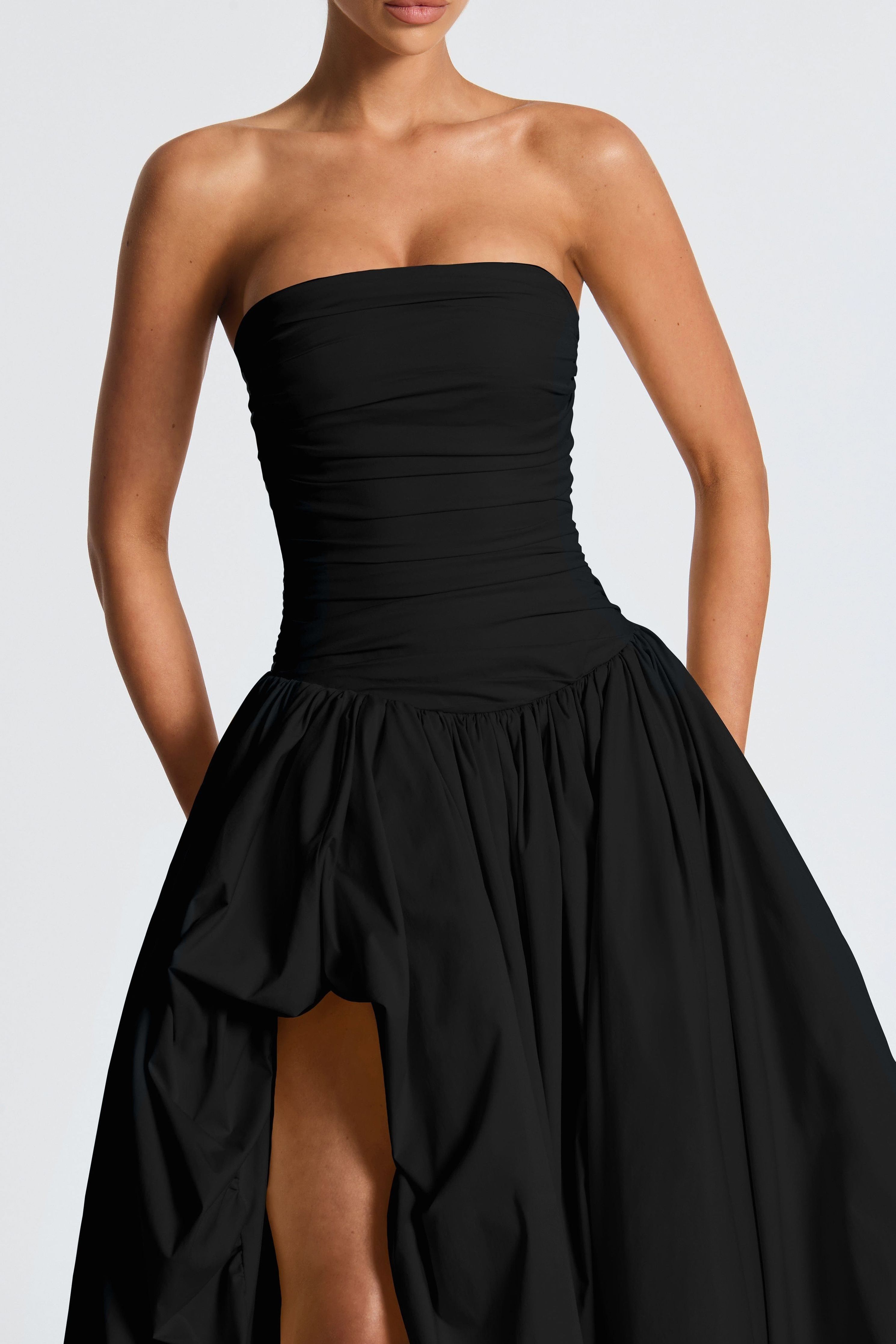 Julia - Satin Ruffle Maxi Dress