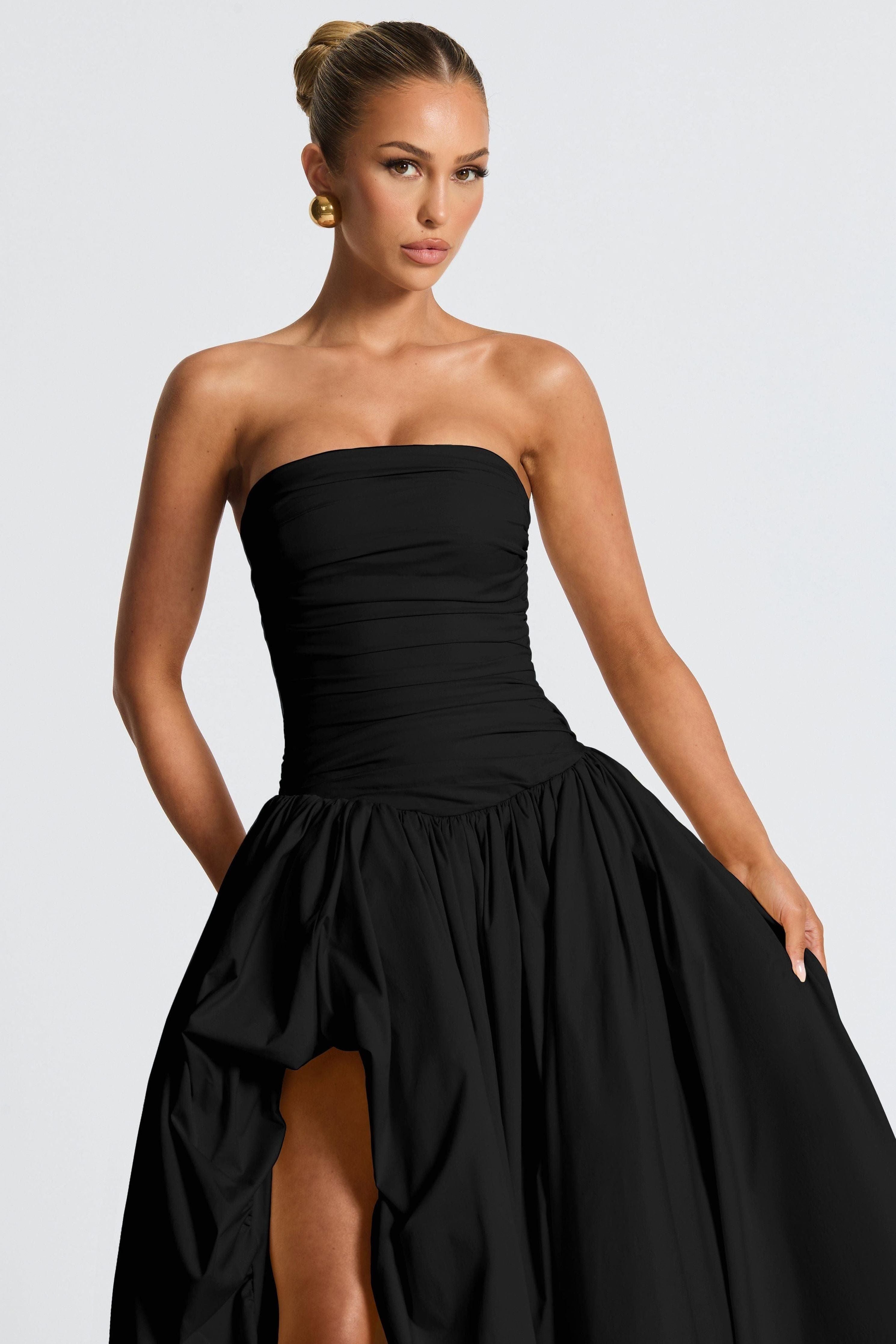 Julia - Satin Ruffle Maxi Dress