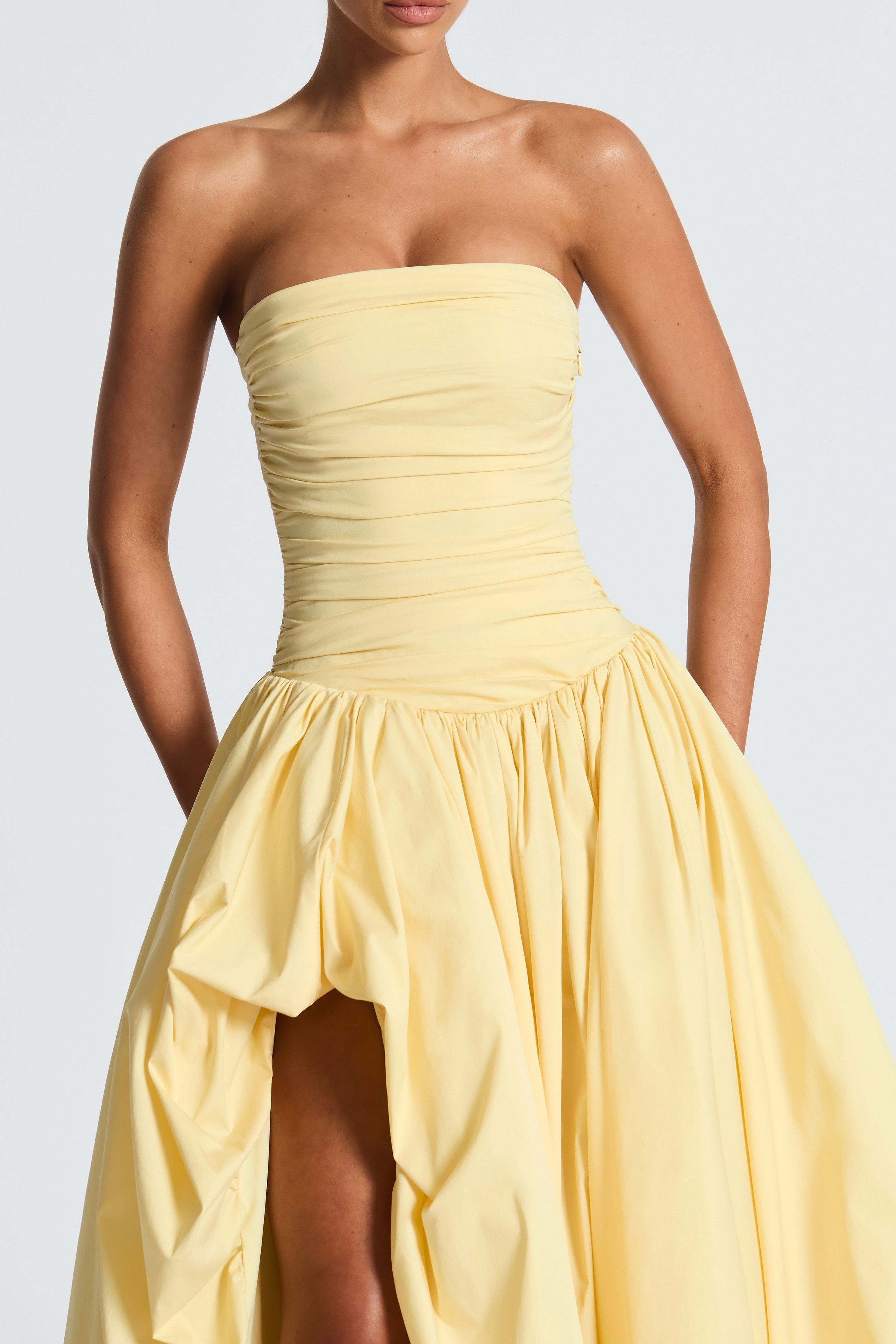 Julia - Satin Ruffle Maxi Dress