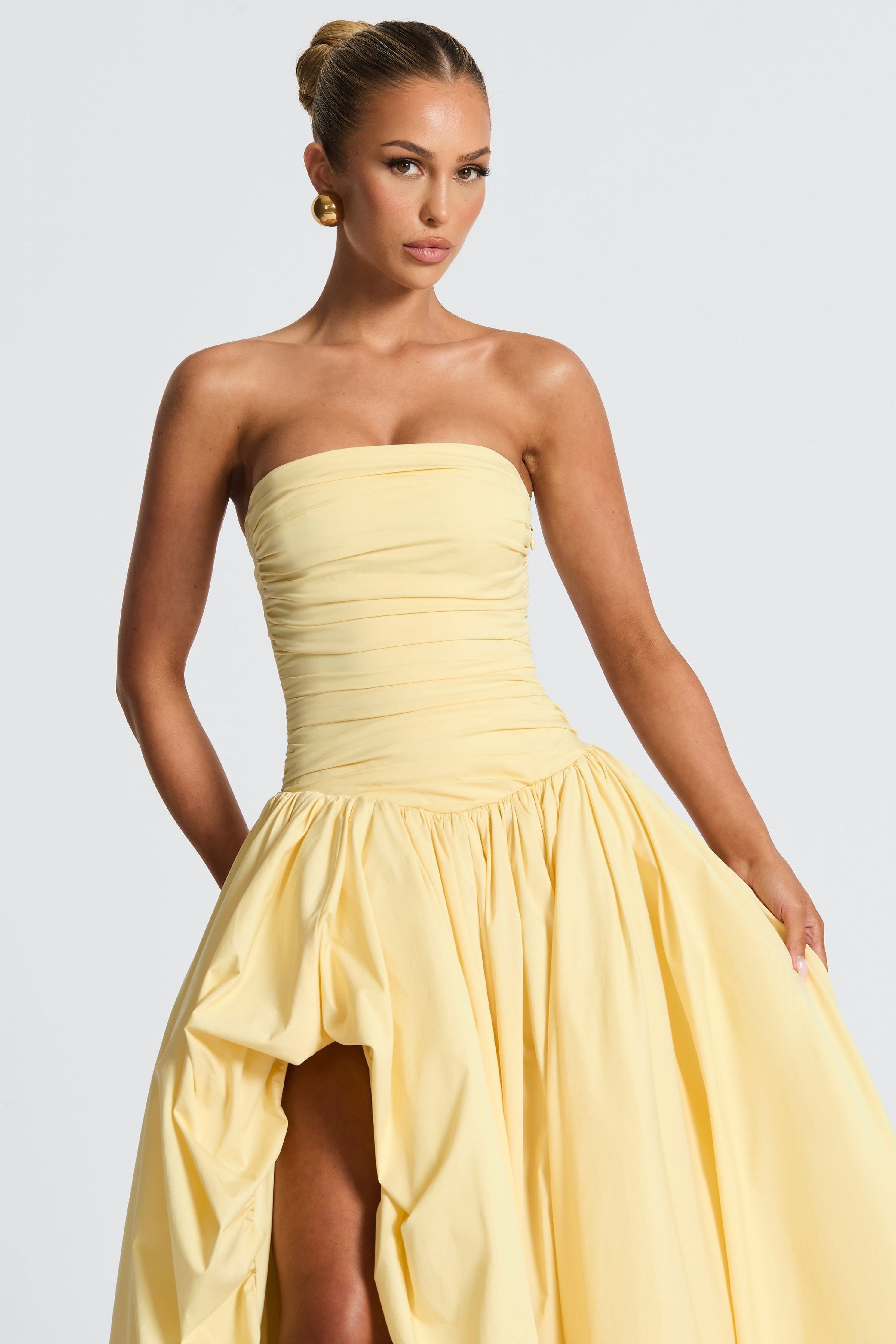 Julia - Satin Ruffle Maxi Dress