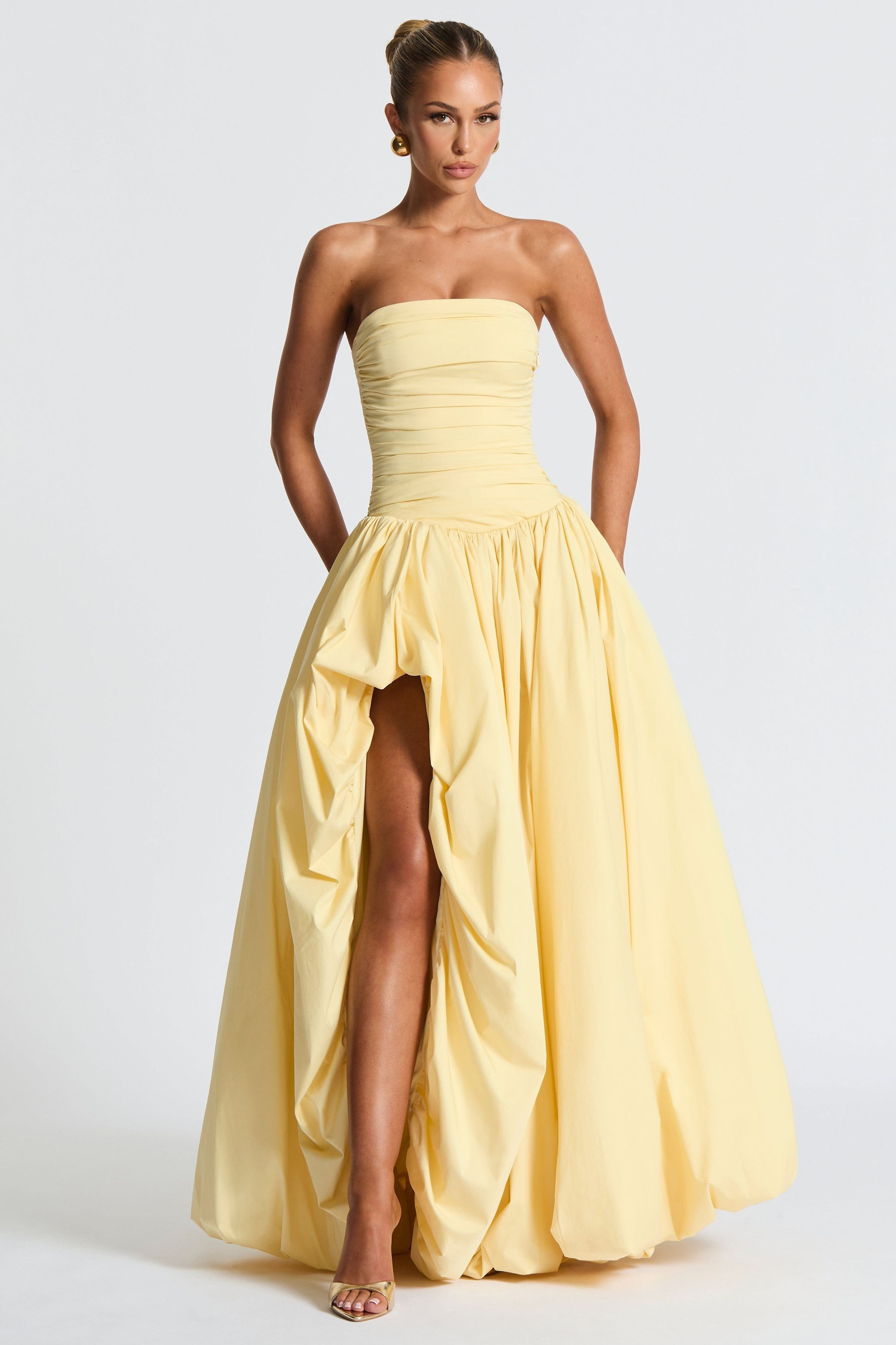 Julia - Satin Ruffle Maxi Dress