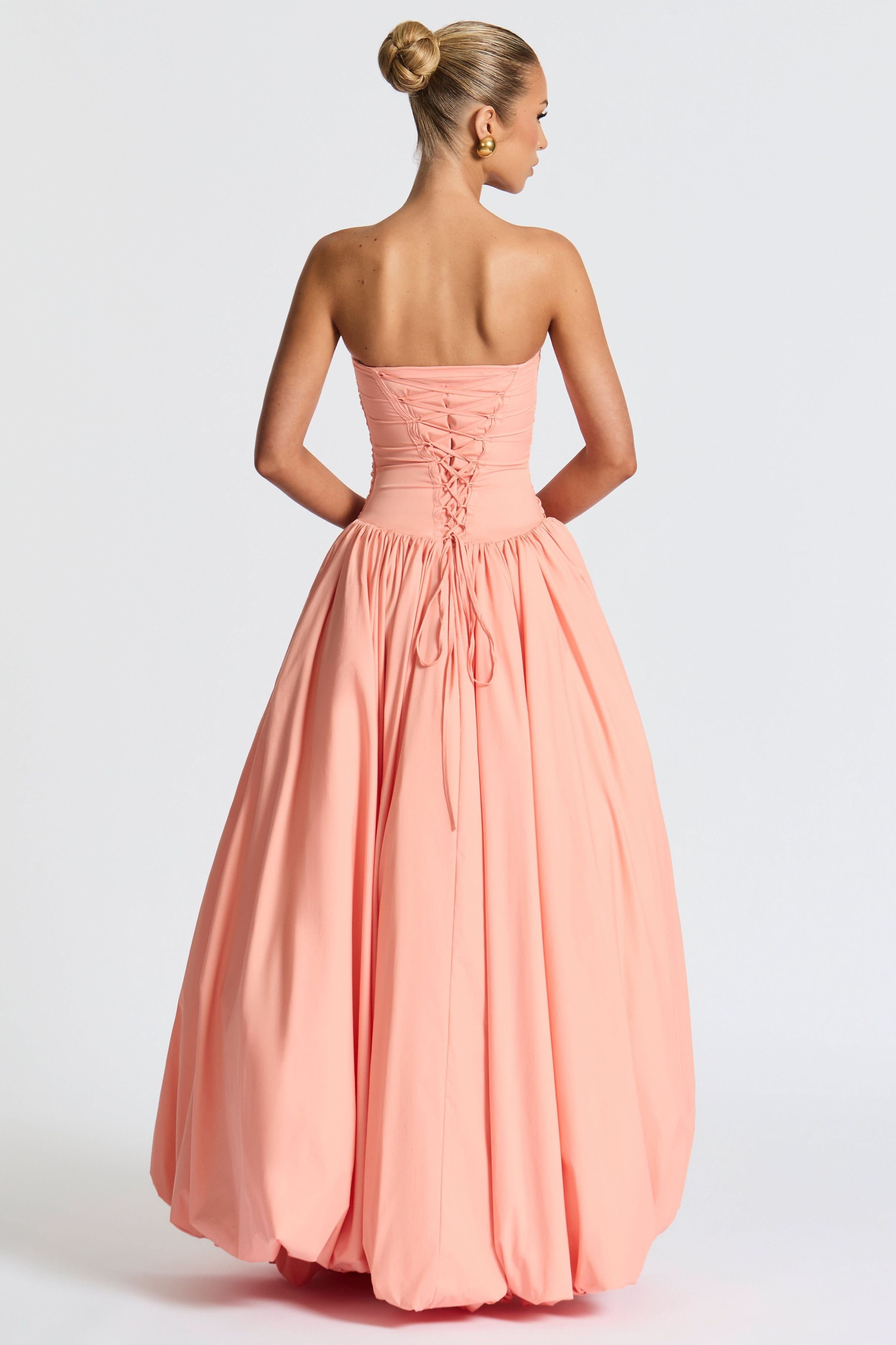 Julia - Satin Ruffle Maxi Dress