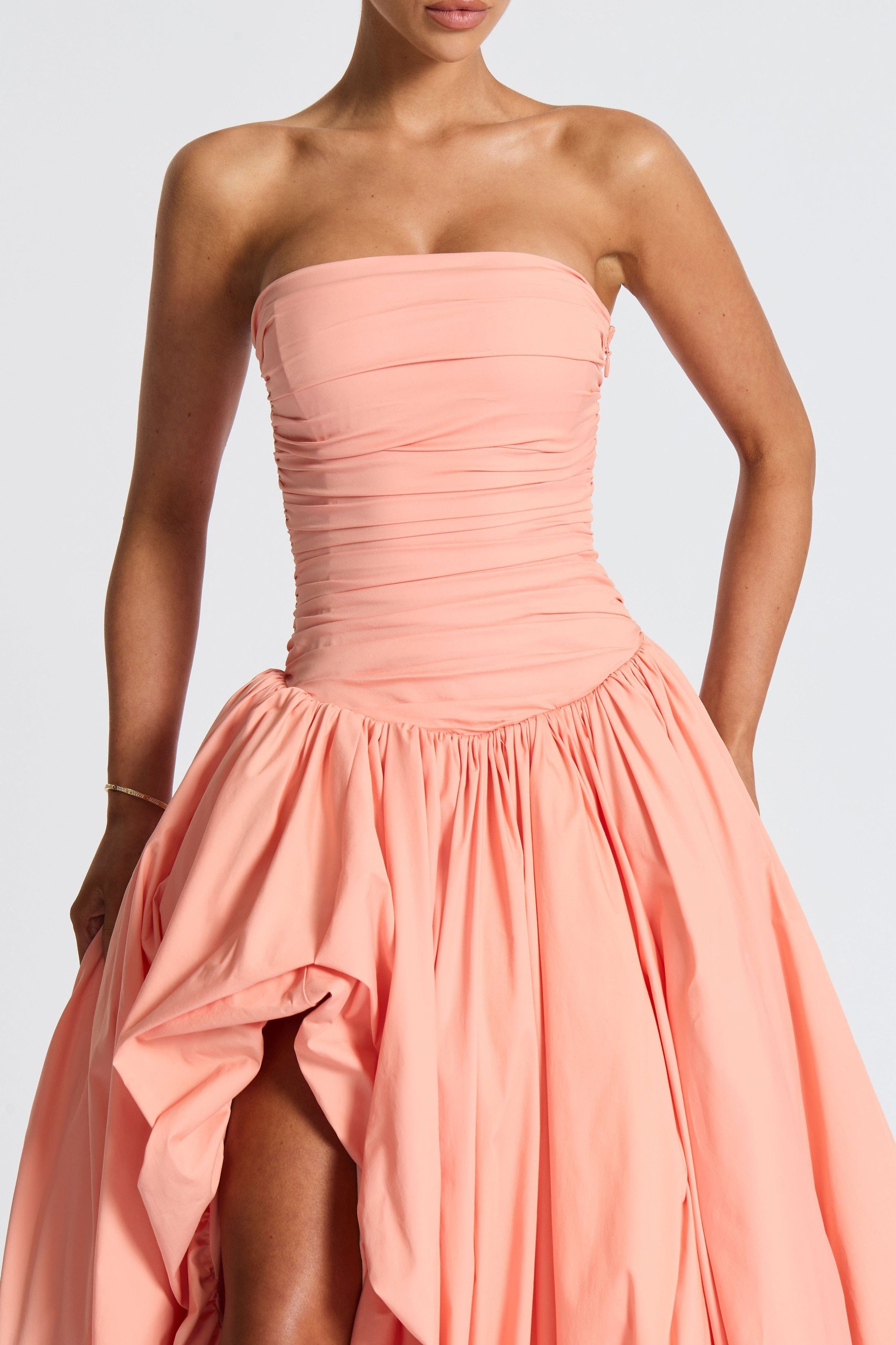 Julia - Satin Ruffle Maxi Dress
