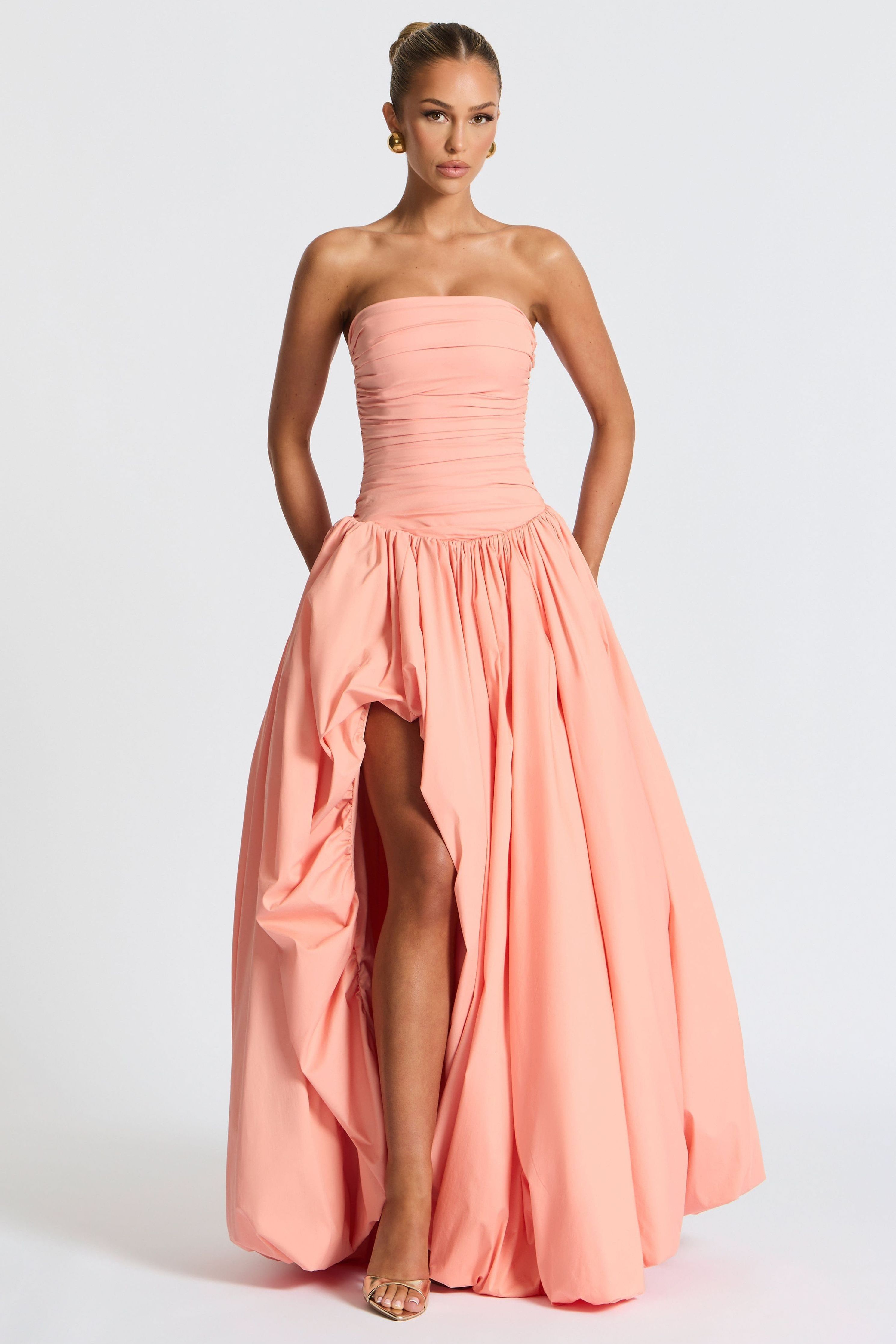Julia - Satin Ruffle Maxi Dress