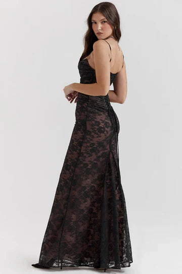 Isabella -  Floral Lace Maxi Dress