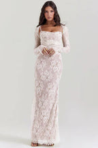 Isabella -  Floral Lace Maxi Dress