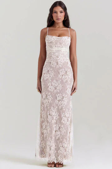 Isabella -  Floral Lace Maxi Dress