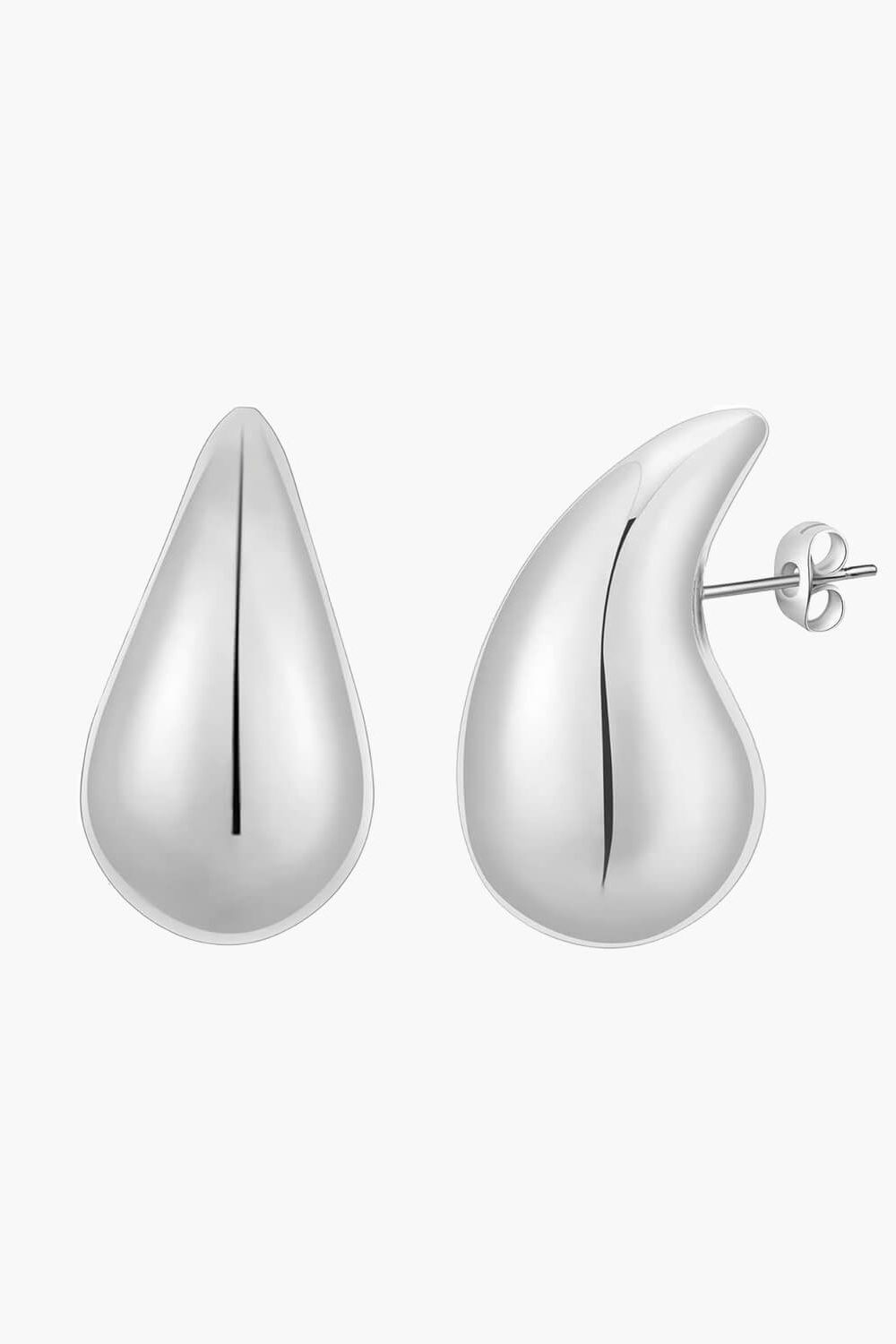 Drop - Pleated Gold Hoops